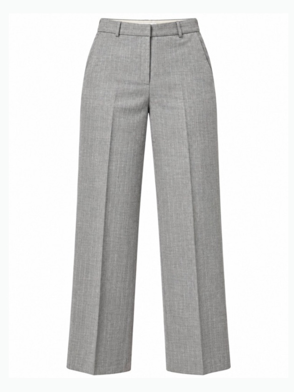 Aritzia Babaton Gray Straight-Leg Pinstripe Trousers | 6